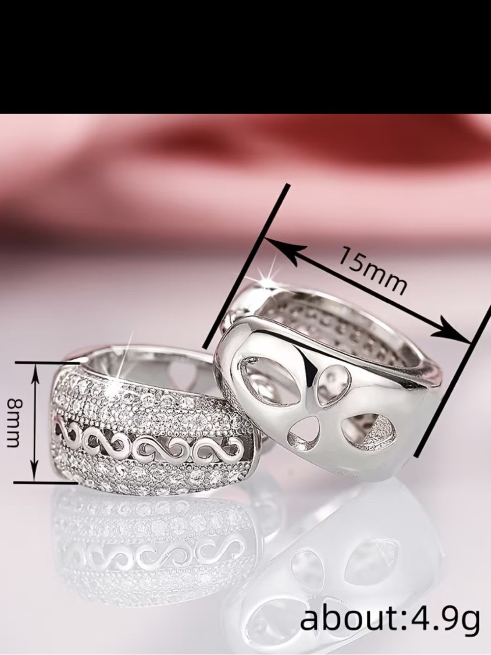 Affordable Fashion Finds Gold Filigree Hoop Earrings with Clear Stones - Picture 4 of 4